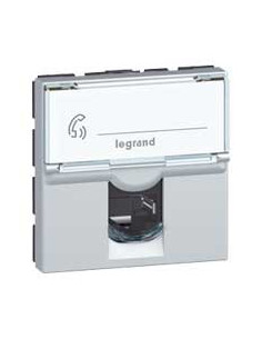 Prise RJ45 catégorie 6 UTP Mosaic 2 modules alu LEGRAND 079464 2