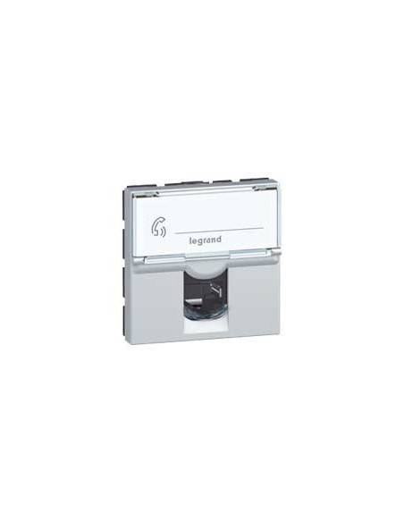 Prise RJ45 catégorie 6 UTP Mosaic 2 modules alu LEGRAND 079464