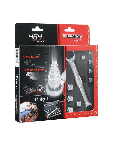 COFFRET CLE CLIQUET 11 EN 1 Facom 464.J1APB