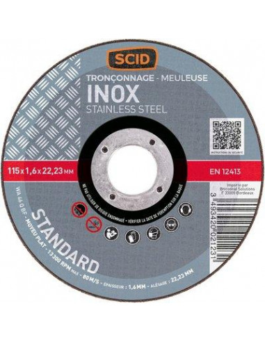 DISQUE A TRONC0NNER INOX 115 SCID