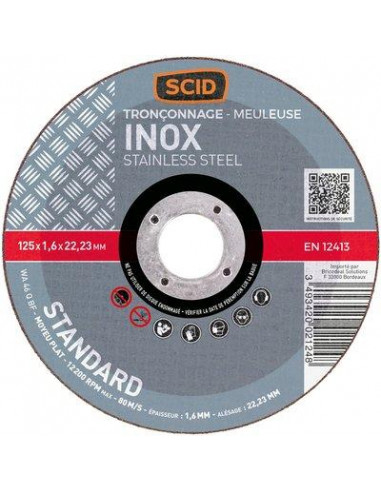 DISQUE A TRONC0NNER INOX 125 SCID