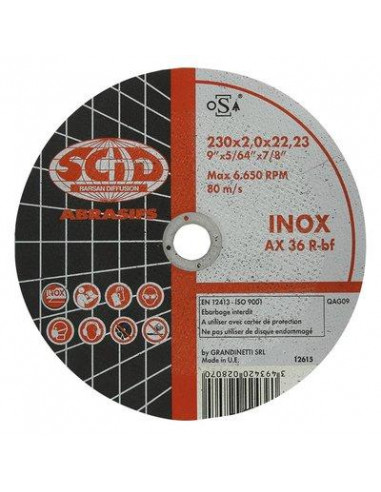 DISQUE TRONC.INOX 230X1 8 SCID
