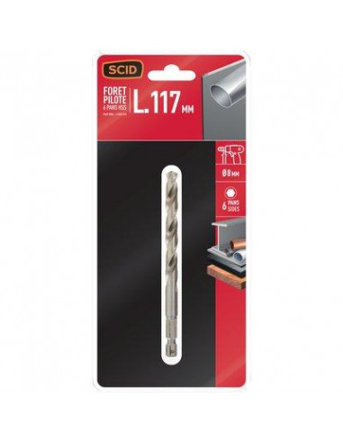 FORET CENTREUR HSS 6 PANS 8MM SCID
