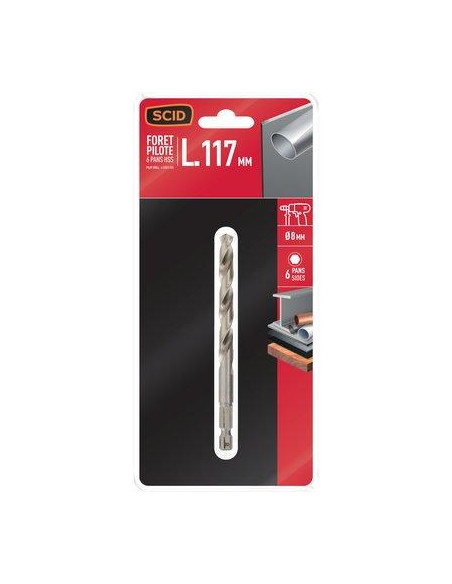 FORET CENTREUR HSS 6 PANS 8MM SCID
