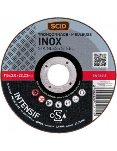 DISQ.TRONC.INOX SILVER 115x2 SCID 2809