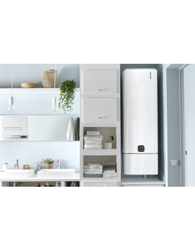 Chauffe-eau électrique Linéo connecté vertical mural blanc 120L ATLANTIC 157214
