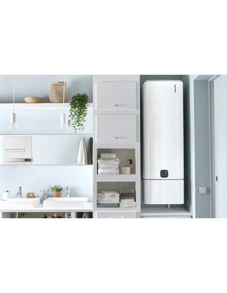 Chauffe-eau électrique Linéo connecté vertical mural blanc 120L ATLANTIC 157214