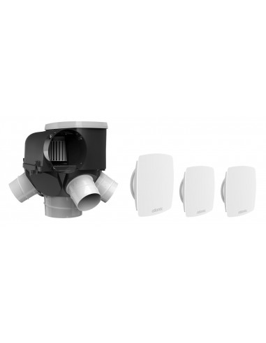 Kit Vmc autoréglable 4 Sanitaires (3 Bouches Line) Autocosy ATLANTIC 412288