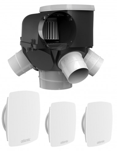 Kit Vmc autoréglable 4 Sanitaires (3 Bouches Line) Autocosy ATLANTIC 412288