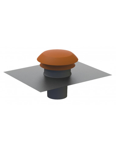 Chapeau de toiture grise Ø125mm