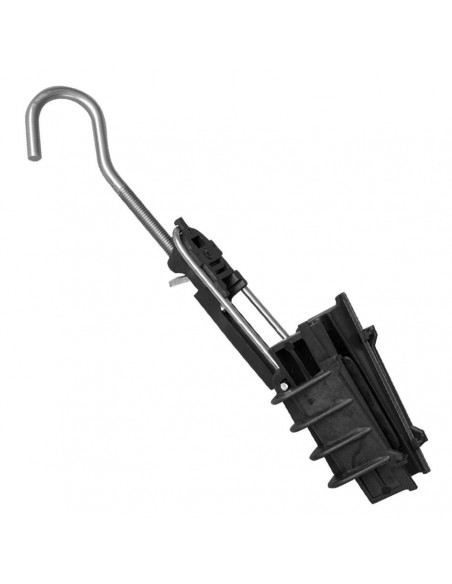 Pince d'ancrage réglable à crochet orientable pour conducteurs aériens torsadés. MICHAUD BR000