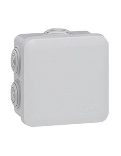 Boîte de dérivation carrée Plexo dimensions 80x80x45mm gris RAL7035 LEGRAND 094517