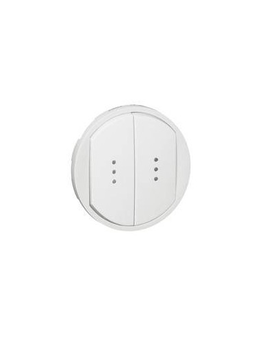 Enjoliveur large Céliane pour double interrupteur , va-et-vient ou poussoir avec voyant Blanc LEGRAND 068004