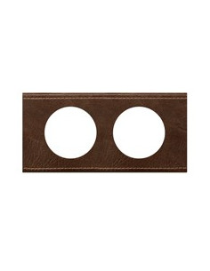 PLAQUE MATIERE 2 POSTES CUIR TEXTURE CELIANE LEGRAND 069402 2