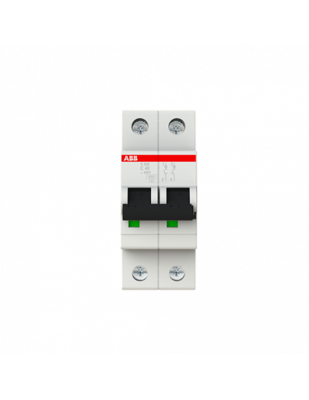 Disjoncteur S202 2P 40A Courbe C Raccordement à vis - 10KA (2Modules) 2CDS252001R0404 ABB 352242