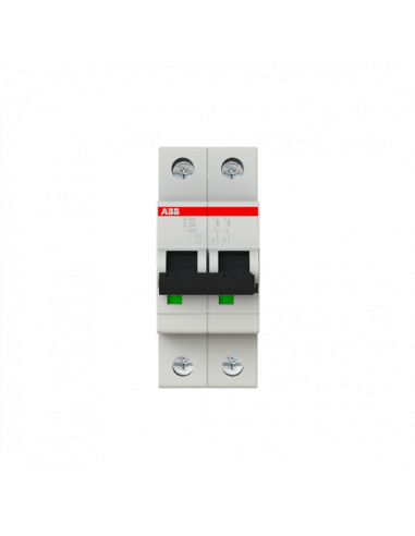 Disjoncteur S202 2P 50A Courbe C Raccordement à vis - 10KA (2Modules) 2CDS252001R0504 ABB 352243