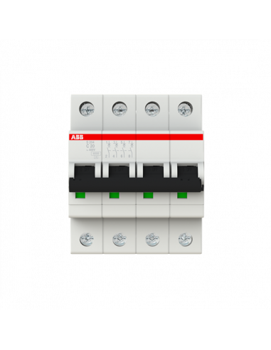 Disjoncteur S204 4P 20A Courbe C Raccordement à vis - 10KA (4Modules) 2CDS254001R0204 ABB 352439