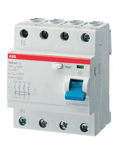 Inter. Dif. (F204) 4P 25A 30mA Ac 2CSF204023R1250 ABB 442041