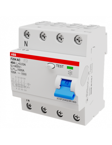 Interrupteur Différentiel 4 Pôles 40A 30mA Type Ac 2CSF204023R1400 ABB 442051