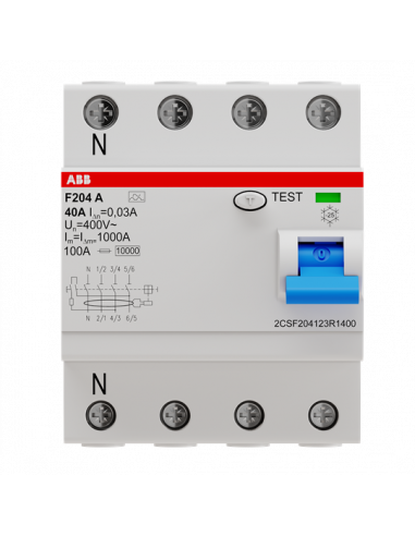 Inter. Dif. (F204) 4P 40A 30mA Type A 2CSF204123R1400 ABB 442151