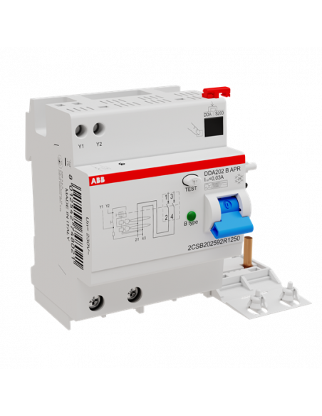 Bloc Dif. (DDA202) 2P 25A 30mA Type B Apr (Pour S200) 2CSB202592R1250 ABB 450366