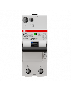 DISJ. DIFF. (DS201L) 1P+N 4 5 6KA C-10A 30MA AC ABB 471012 2CSR245041R1104 2