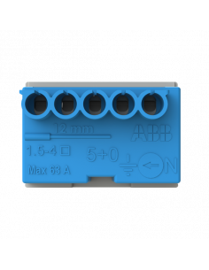 BORNIER NEUTRE MISTRAL-5X4MM²-RAPIDE ET A VIS ABB 799201 1SPE007715F9701 2