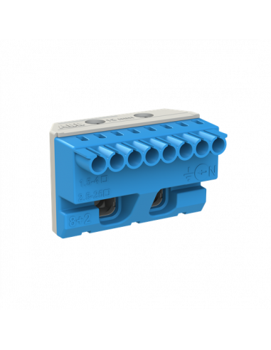Bornier neutre Mistral-8X4mm²+2X25mm²-Rapide et à vis 1SPE007715F9703 ABB 799203