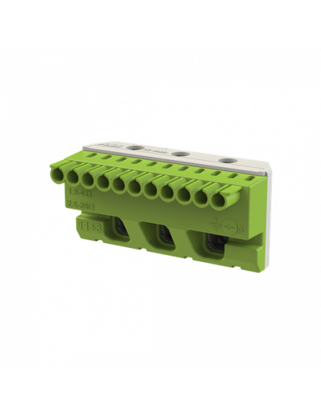 Bornier terre Mistral-11X4mm²+3X25mm²-Rapide et à vis 1SPE007715F9714 ABB 799210