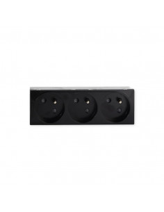 Prise TerCia 2 pôles + terre triple spécial goulotte noir IBOCO B45032