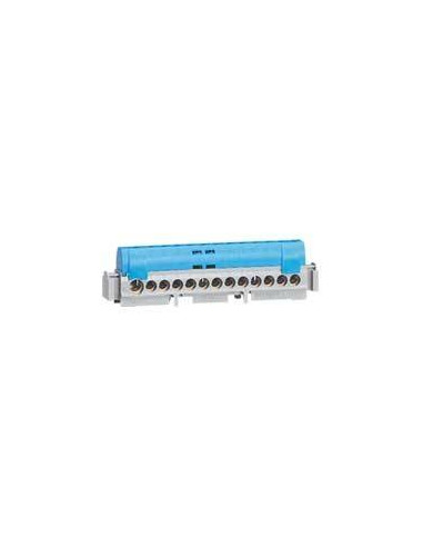 Bornier de répartition isolé IP2X neutre 8 connexions 1,5mm² à 16mm² bleu longueur 75mm LEGRAND 004842