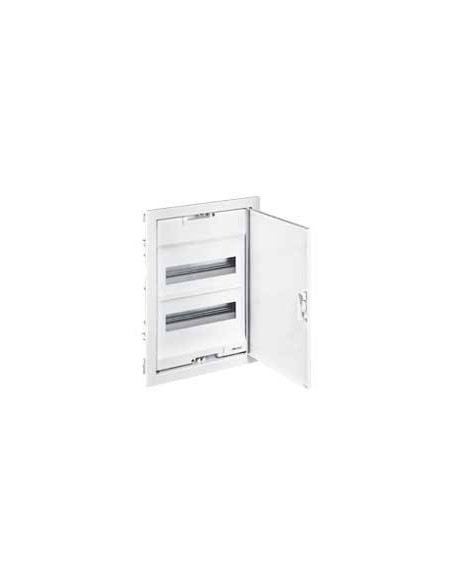 Coffret modulaire encastré 2 rangée 24+4 modules avec porte métal extra plate blanche LEGRAND 001532