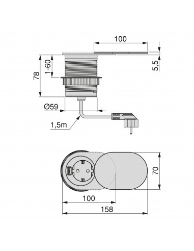 Multiconnecteur Vertikal Flat 60 EMUCA 5048065