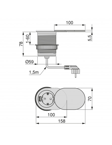 Multiconnecteur Vertikal Flat 60 EMUCA 5048065
