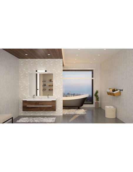 Réglette IP44 IK07 Vol.2 a/inter LED intég. 6W 2700K 600lm couleur champagne ARIC 53084