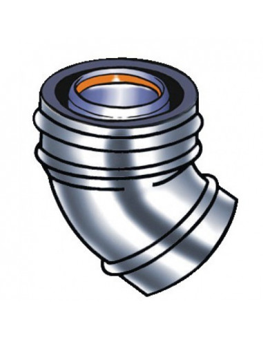 COUDE FUEL INOX/INOX 45°BLANC UBBINK...