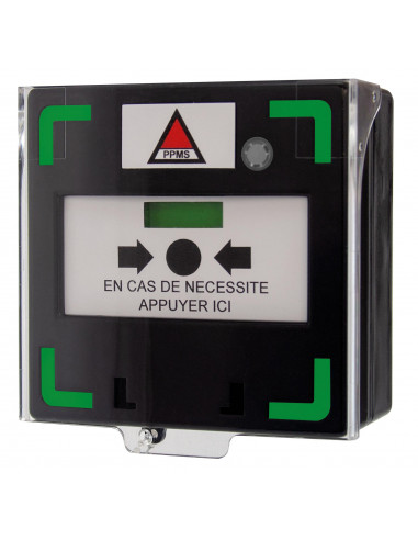 Bouton noir déclencheur pour alerte et action du ppms sonore lumineux BDNL AIPHONE 120194