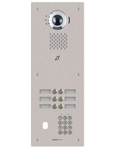 Plat. vidéo enc. 6bp ip/sip,inox,pictos,syn. vocale,b. magn,clav codé,per. vigik IXDVF6LACV AIPHONE 400010