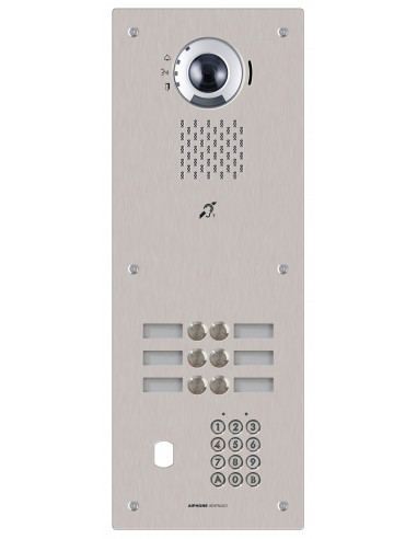 Plat. vidéo enc. 6bp ip/sip,inox,pictos,syn. vocale,b. magn,clav codé,per. vigik IXDVF6LACV AIPHONE 400010