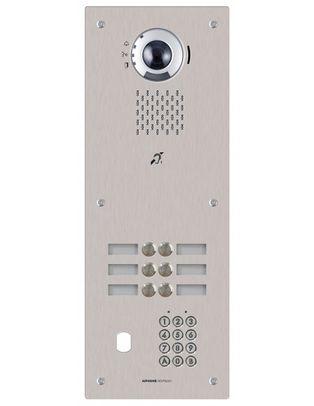 Plat. vidéo enc. 6bp ip/sip,inox,pictos,syn. vocale,b. magn,clav codé,per. vigik IXDVF6LACV AIPHONE 400010
