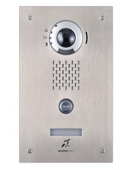 Platine vidéo encastrée anti-vandal 1 BP IP/SIP inox accessibilité picto synthèse vocale boucle mag AIPHONE IXDVFL 200938