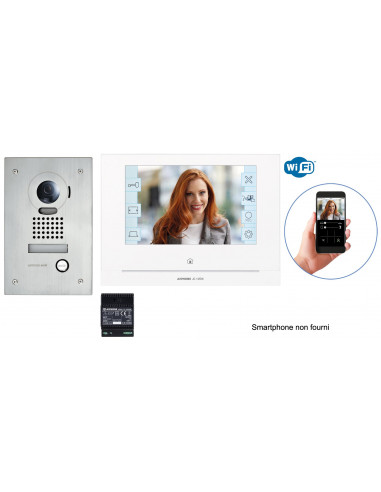 KIT VIDEO ENCASTRE AVEC MODULES WIFI AIPHONE JOS1FW 130414