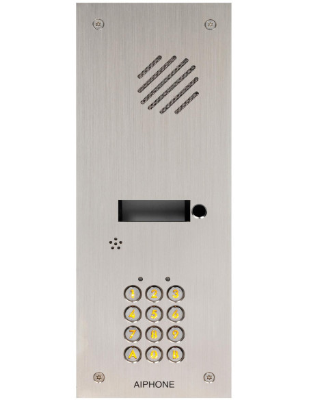 Platine inox 2BP encastree avec clavier 100 codes 2 relais eclaire pour DA1AS KITDA2 et DA2DS AIPHONE KDA2 110580