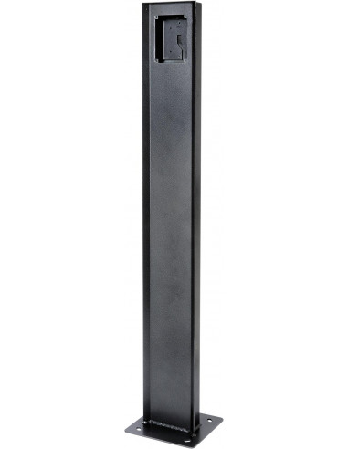 Potelet tôle electro zinguee hauteur 120 cms avec semelle de fixation au sol inox 4mm pour integration AIPHONE PA1201 140007