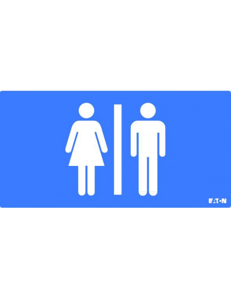 Picto pour gammes ULTRALED 2 et PLANETE 2 Toilettes sur fond bleu LUMINOX FT2ED PICTO WC