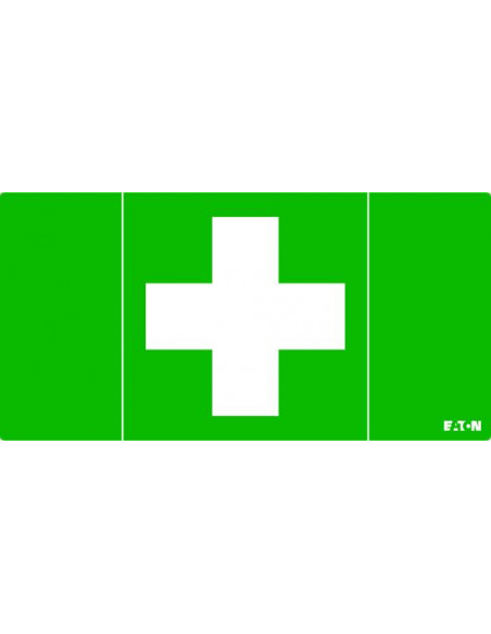 Pictogramme CrystalWay 20m Croix blanche urgence sur fond vert LUMINOX LUM10965