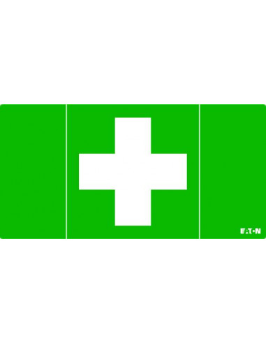 Pictogramme CrystalWay 30m Croix blanche urgence sur fond vert LUMINOX LUM10995