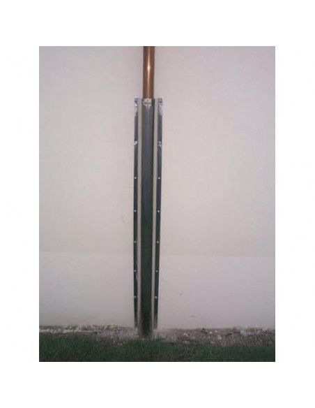 Goulotte de protection inox pour tube gaz largeur 90mm longueur 1m pour tube de 54mm TEN 999090