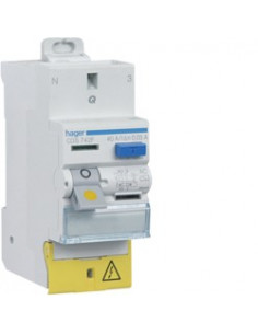 INTER DIFFERENTIEL 2P 63A. 30MA. TYPE A BORNES DECALEES-HAGER CDA765F