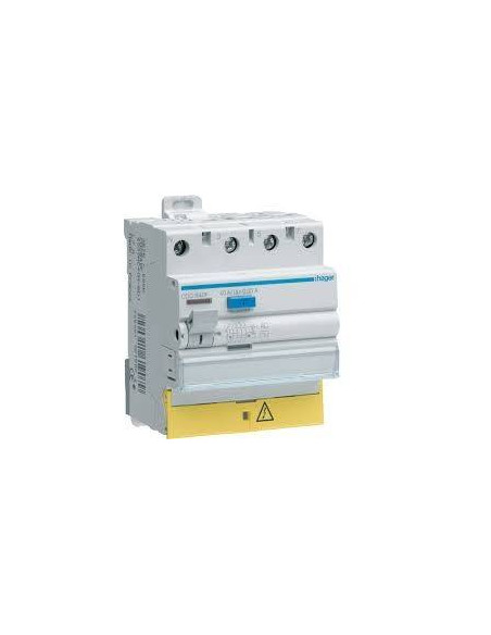 Interrupteur Différentiel Tétrapolaire 63A 30Ma Type AC Bornes décalées HAGER CDC863F